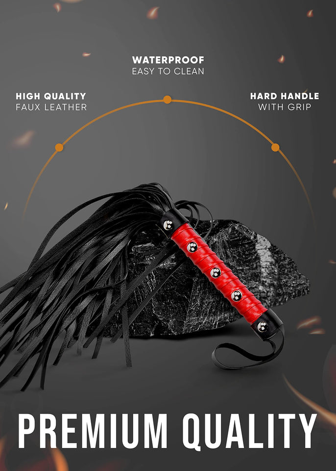MALINERO Sex Whip BDSM Spanking Flogger, Sex Riding Crop, BDSM Whip, Red Whip