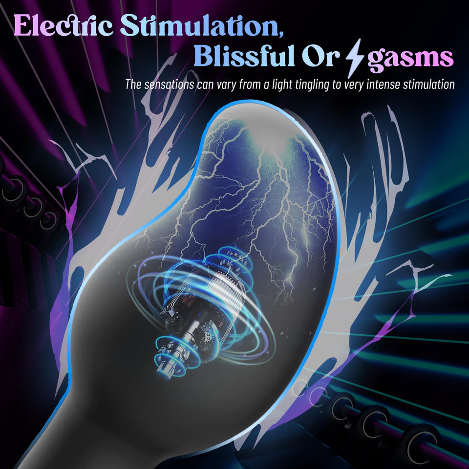 Vibrating Butt Plug Large Prostate Massager, Estim Anal Plug Male Anal Sex Toys, 8 Electric Shock & Vibrating Anal Dildo Vibrato