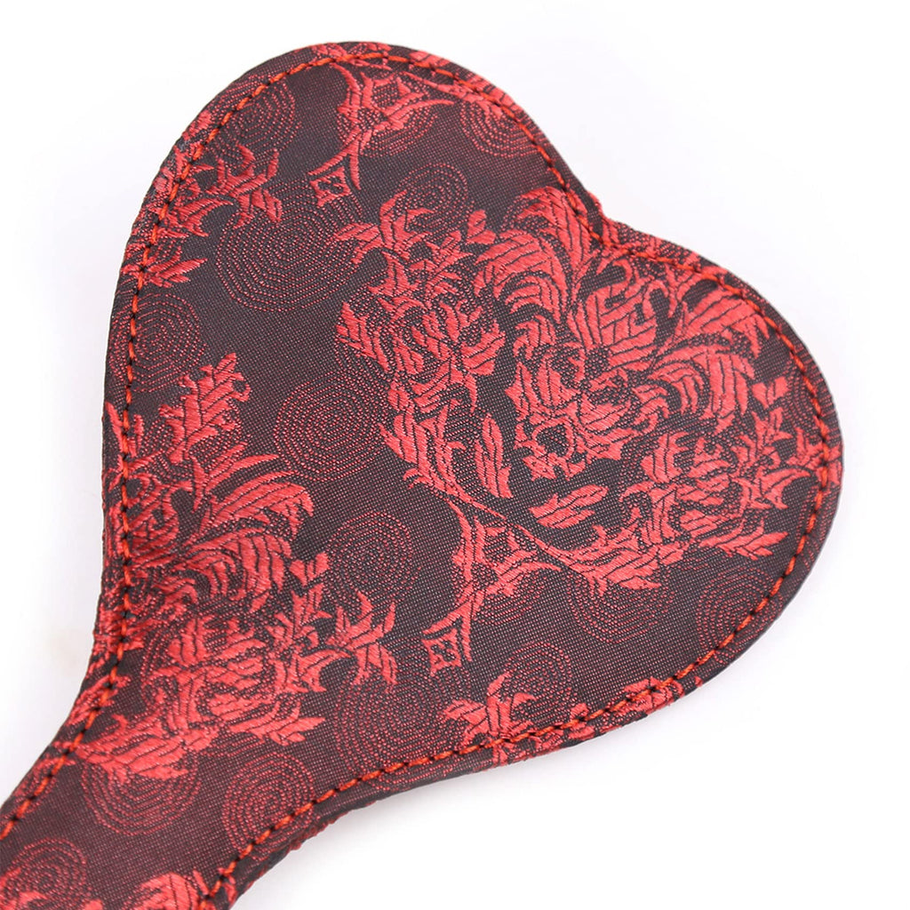 VENESUN Heart Spanking Paddle for Adult BDSM, 11.2inch Faux Leather and Lace Sex Paddles Bondage Spanking Set