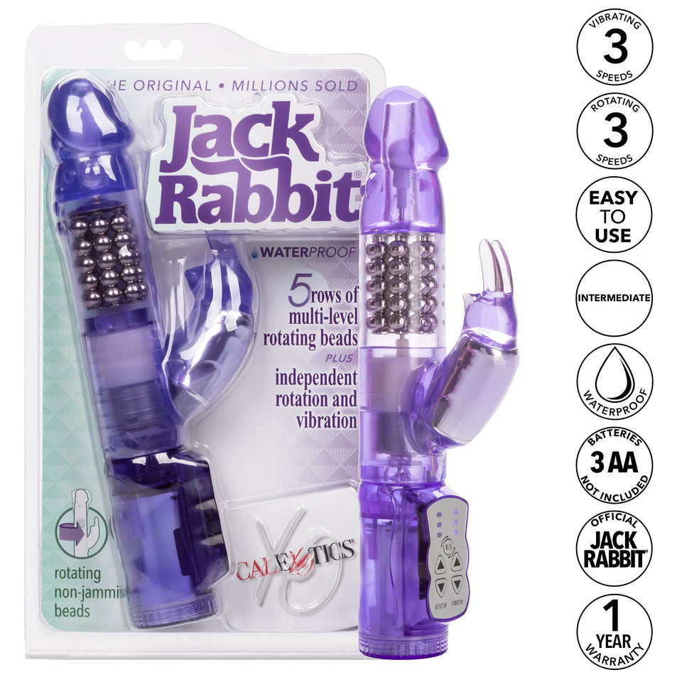 CalExotics Waterproof Jack Rabbit - Rabbit Vibrator With Rotating Shaft - Vibe Sex Toys for Couples - Adult Clitoral & G Spot Ma