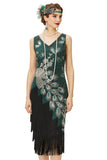 BABEYOND 1920s Vintage Peacock Sequined Dress Gatsby Fringed Flapper Dress Roaring 20s Party Dress