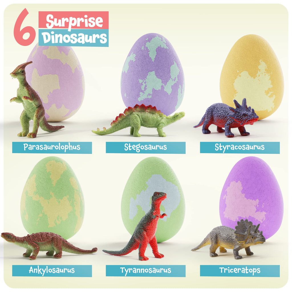 Dan&Darci Dino Egg Bath Bombs for Kids - Easter Kids Bath Bomb with Surprise Inside - Dinosaur Toys Gift for Boys and Girls Ages