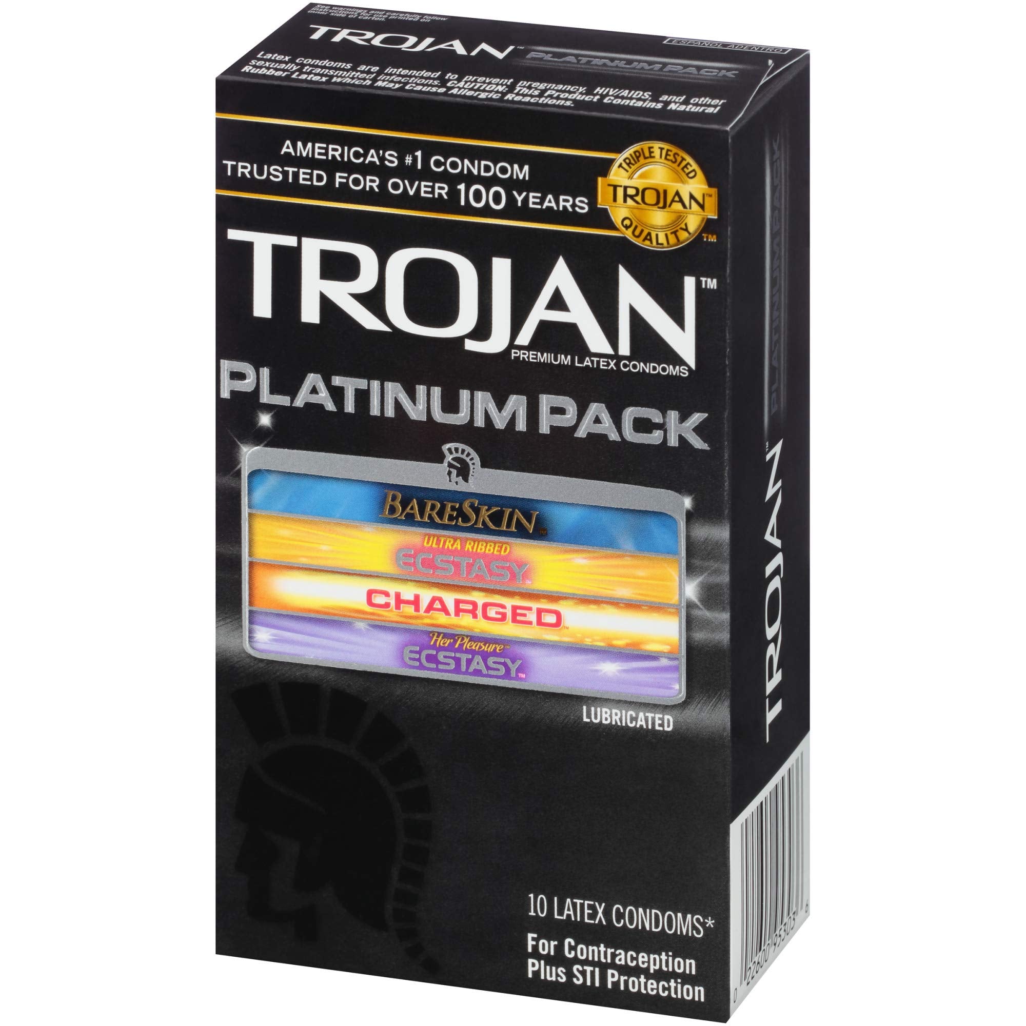 Trojan Platinum Pack Lubricated Condoms, 10Ct