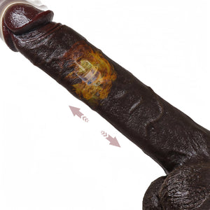 11.5 '' Realistic Black Dildo with 9 Vibration & 3 Thrusting Modes - Heated Thick Vibrator for G-Spot, Clitoral & Anal Stimulati