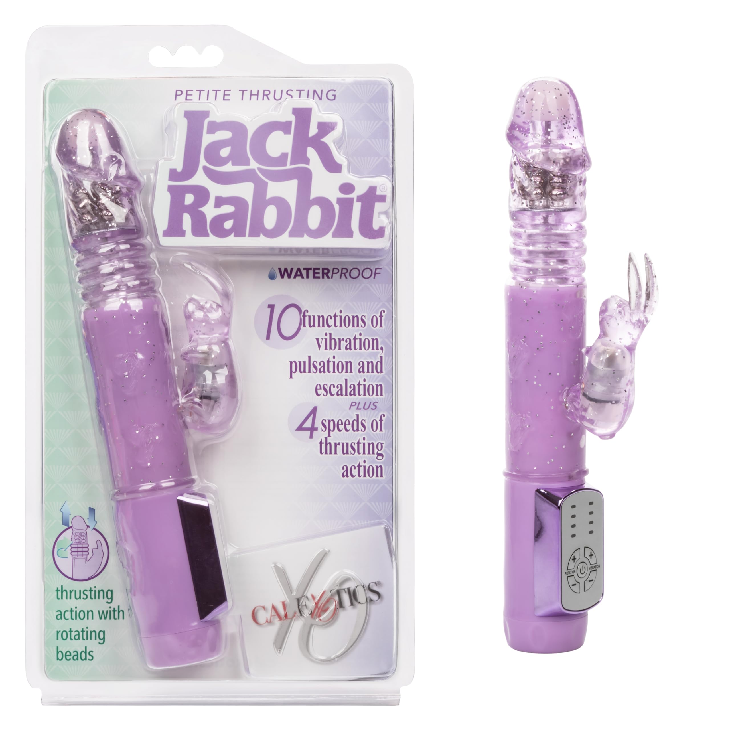 CalExotics Novelties Petite Thrusting Jack Rabbit Vibrator, Purple