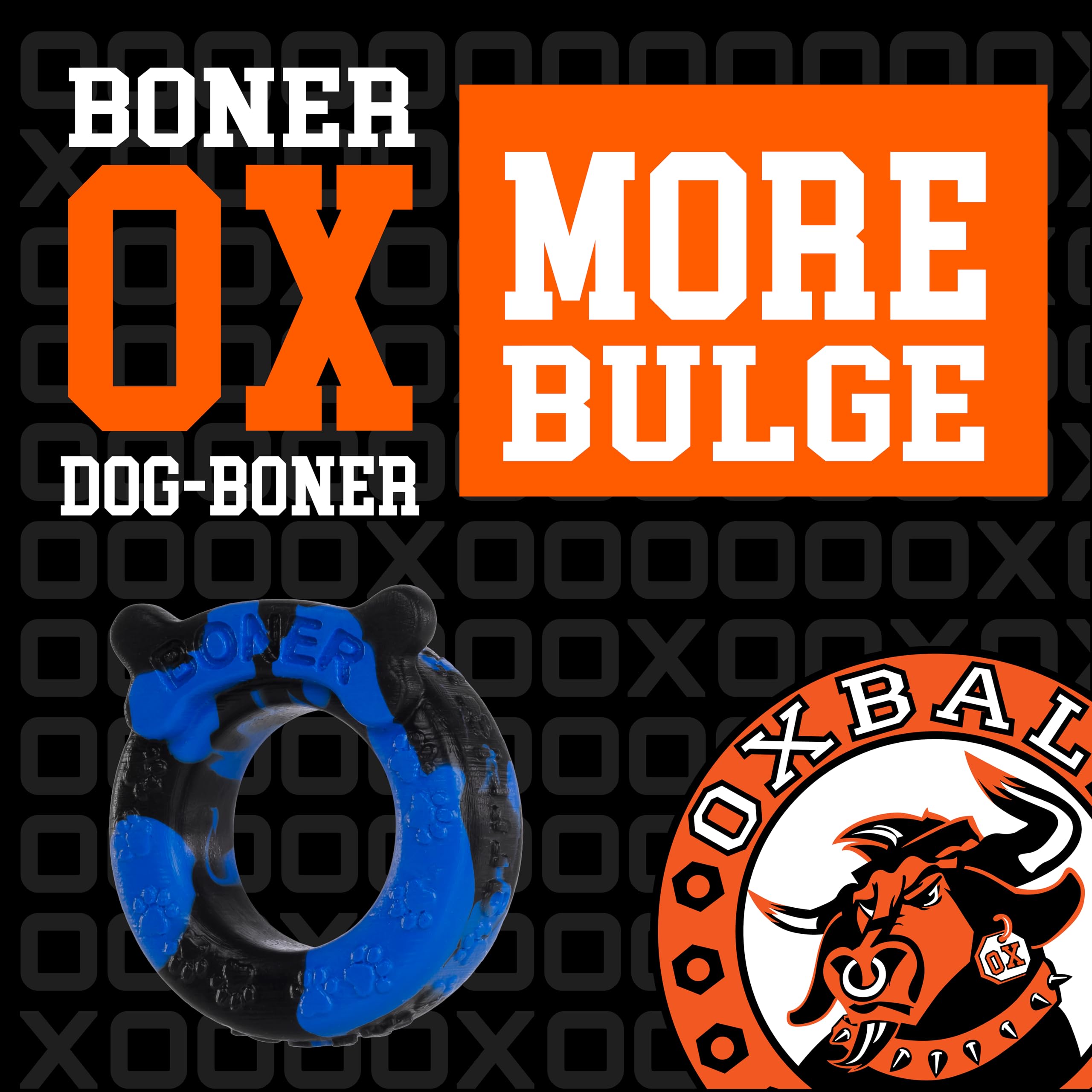 OxBalls Boner Cockring, Blue/Black