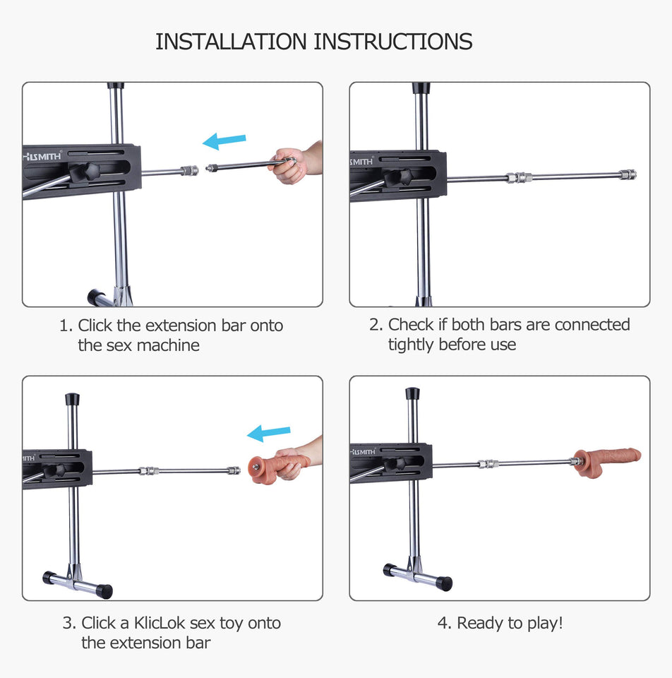 Hismith 12'' Extension Tube for Hismith Premium Sex Machine with KlicLok System