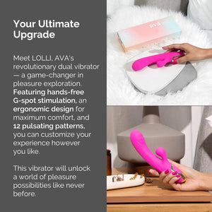 Ava Suction Lolli Dual-Function Vibrator - Sex Toys for All | G Spot Vibrator Personal Massager | Adult Toys for Couples Sex Toy