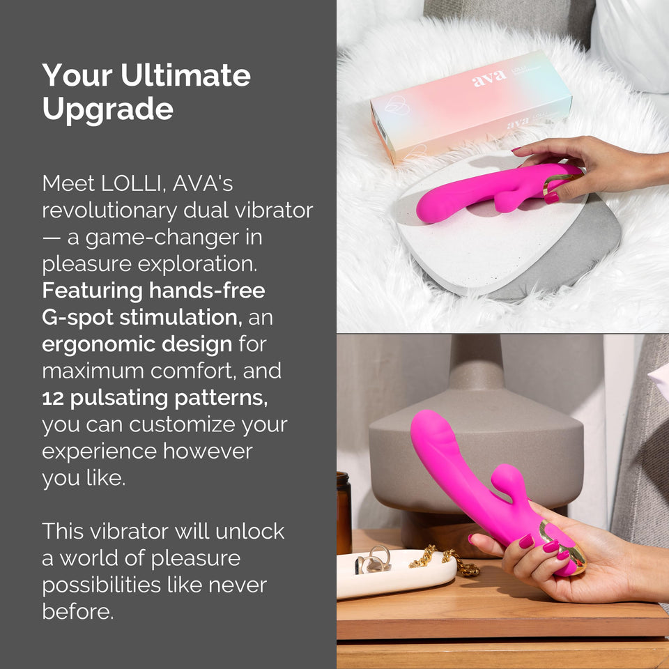 Ava Suction Lolli Dual-Function Vibrator - Sex Toys for All | G Spot Vibrator Personal Massager | Adult Toys for Couples Sex Toy