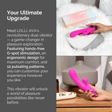 Ava Suction Lolli Dual-Function Vibrator - Sex Toys for All | G Spot Vibrator Personal Massager | Adult Toys for Couples Sex Toy
