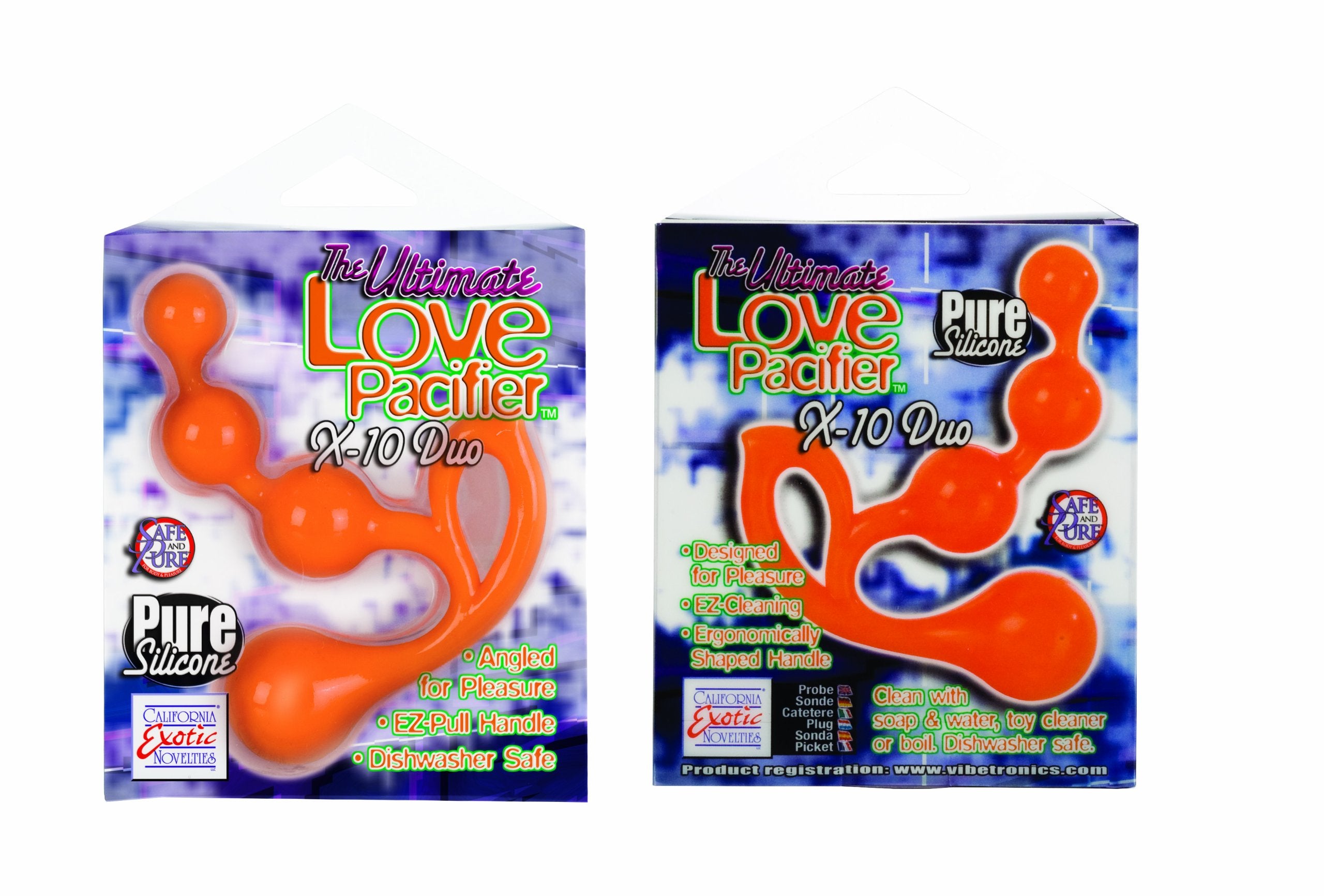 California Exotics The Ultimate Love Pacifier, X-10 Duo, Orange