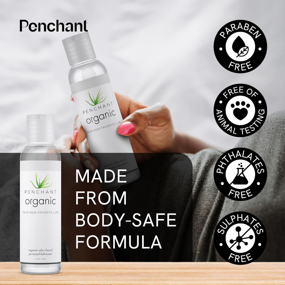 Penchant Organic Aloe Vera Lube - Personal Lubricafication for Women and Men, Water Resistant Sex Lube, Natural Moisturizing Lub
