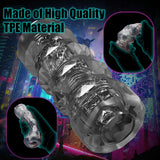 Male Masturbator Sex Toys - Transparent Pocket Pussy Stroker, TPE Male Masturbation Sleeve with 3D Textured, Penis Training Blow