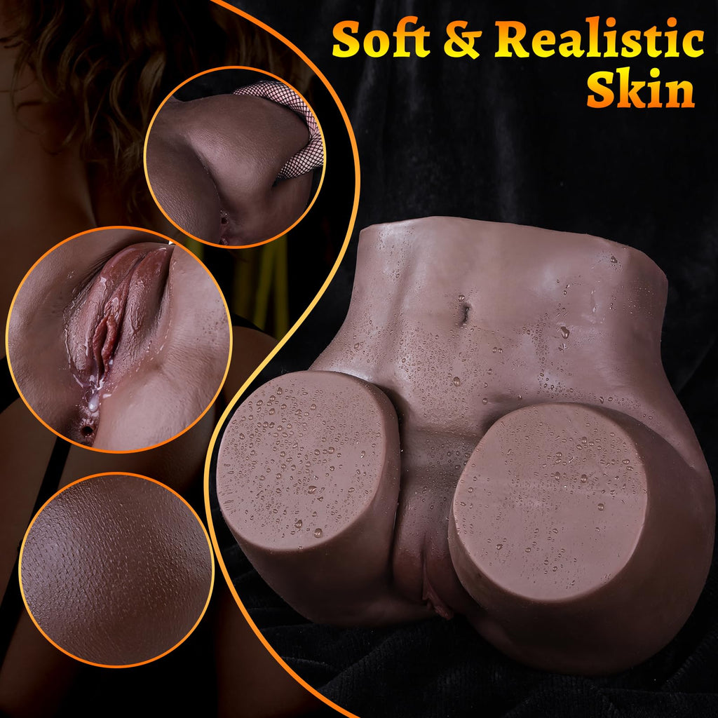 Hipgaga Black Sex Doll Male Masturbator Realistic Pocket Pussy Doll Adult Toys, 14 Lb Full Size Sex Dolls Ass Toy with Tight Pus