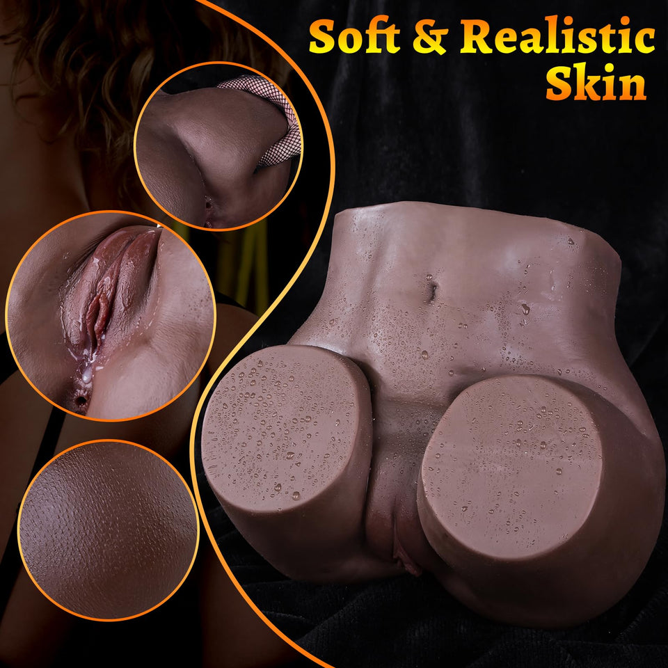 Hipgaga Black Sex Doll Male Masturbator Realistic Pocket Pussy Doll Adult Toys, 14 Lb Full Size Sex Dolls Ass Toy with Tight Pus