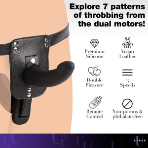 Double Take 10X Double Penetration Vibrating Strap-On Harness - Black