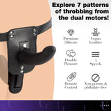 Double Take 10X Double Penetration Vibrating Strap-On Harness - Black