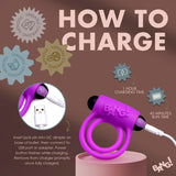 Bang! Silicone Cock Ring & Bullet W/ Remote Purple