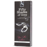 Fifty Shades Of Grey You Are Mine Metal Handcuffs - Lockable Handcuffs With 2 Keys & Quick Release - Adjustable Sexy Handcuffs For Couples With Satin Bag - Silver