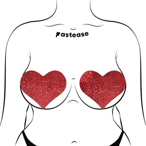 Pastease Heart Glitter Red Fuller Coverage