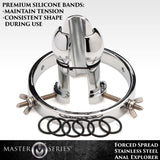 MASTER SERIES Forced Spread Anal Explorer Made with Nickel-Free Stainless Steel for Men, Women & Couples, Smooth Tapered Plug fo