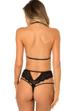 Rene Rofe Womens Sexy Lingerie Sheer See Through Lace Strap Teddy Mediumlarge Black