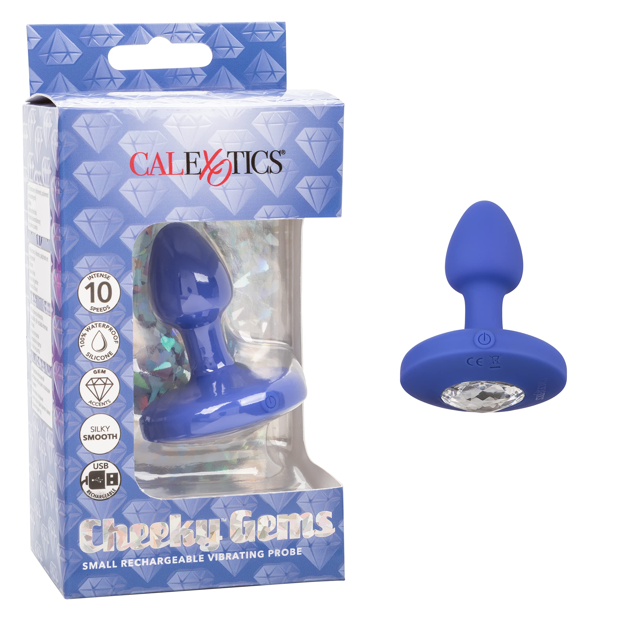 CalExotics Cheeky Gems Small Rechargeable Vibrating Probe - Purple