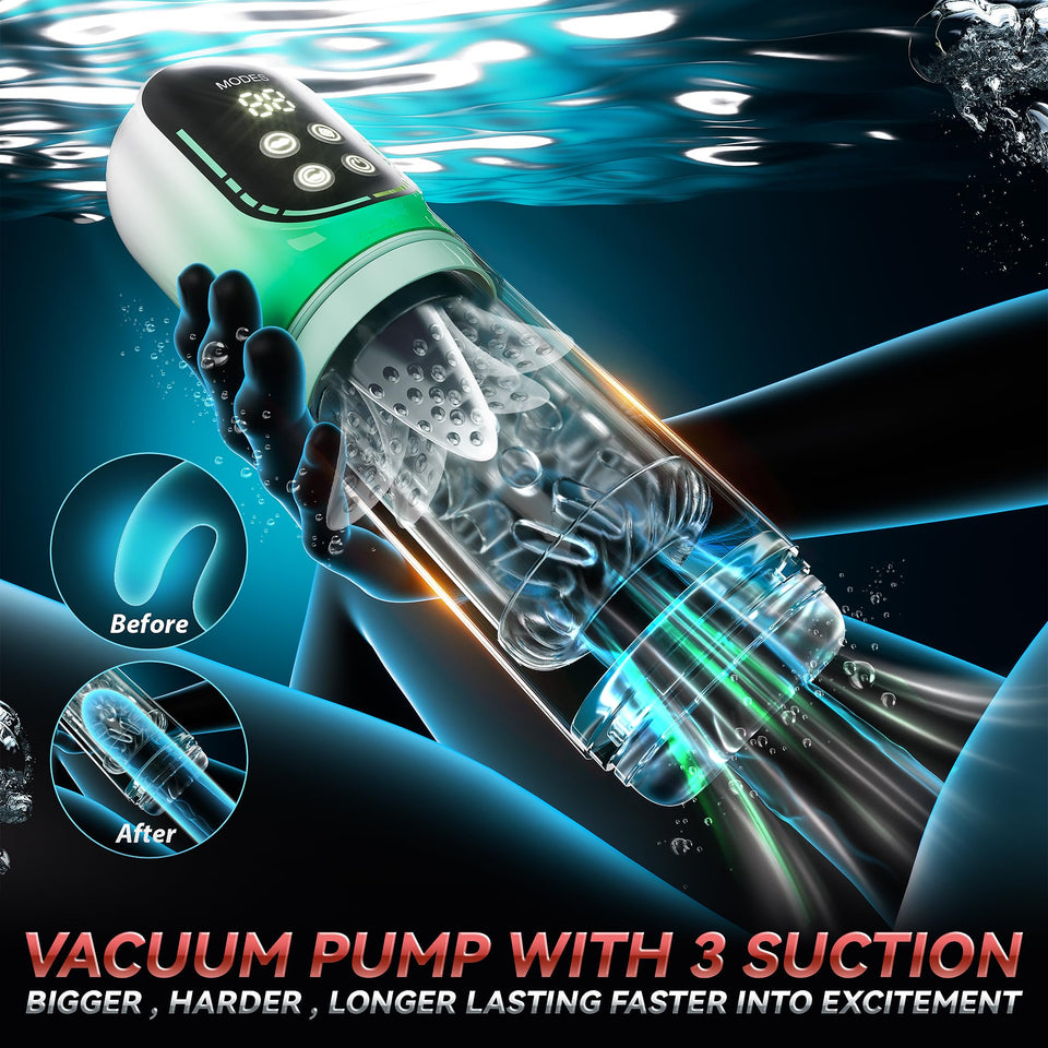 Automatic Male Masturbator Penis Pump, Male Sex Toys for Men Sex Toy Adult Toys Pocket Pussy Stroker Masturbators with 3 Pump &