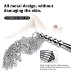 Sm Toy Metal Iron Chain Sex Whip Couple Flirting Whip Adult Toys with Anal Plugs BDSM Training Toy (Silvery)