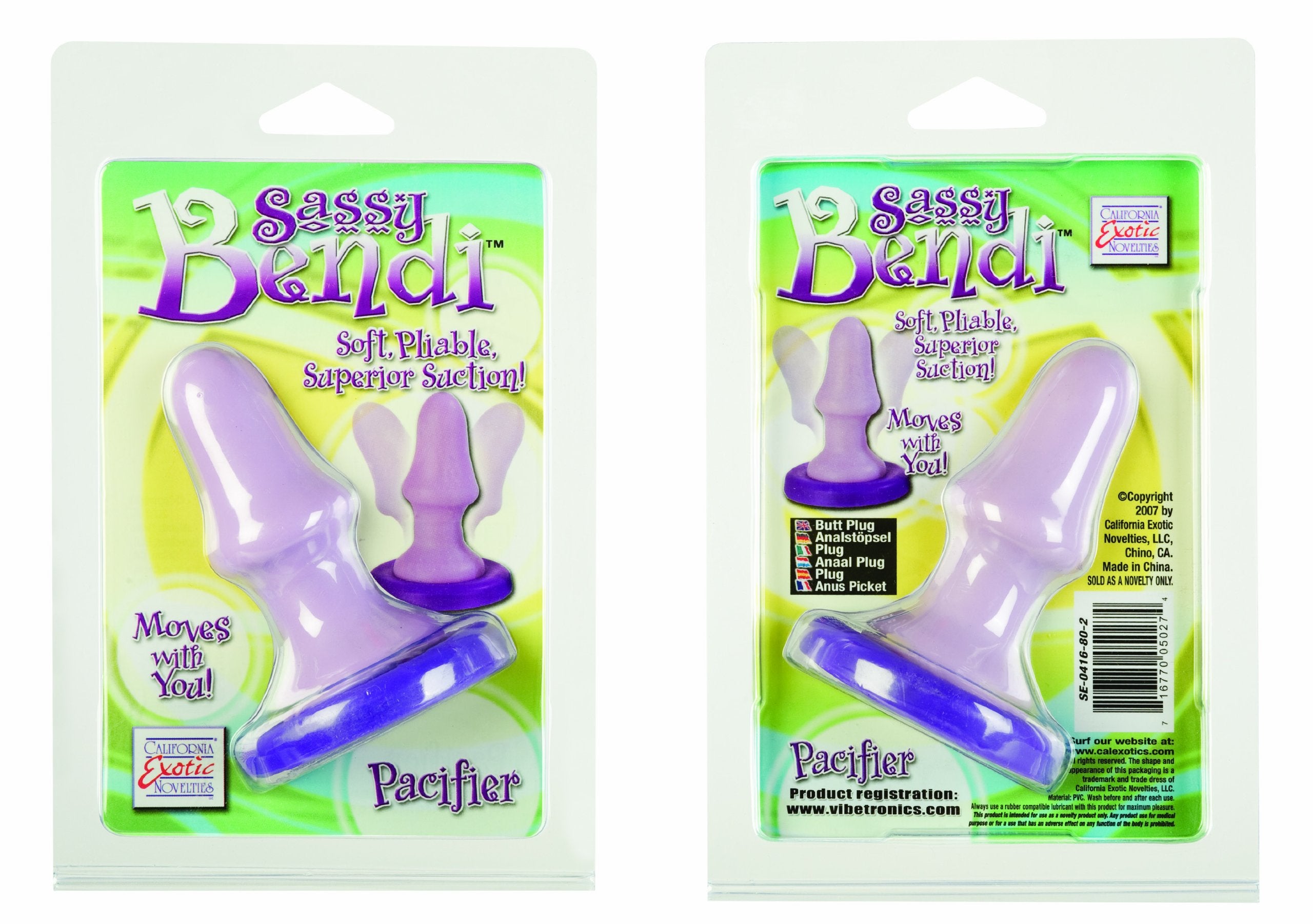 California Exotics Sassy Bendi Probe, Pacifier, Blue