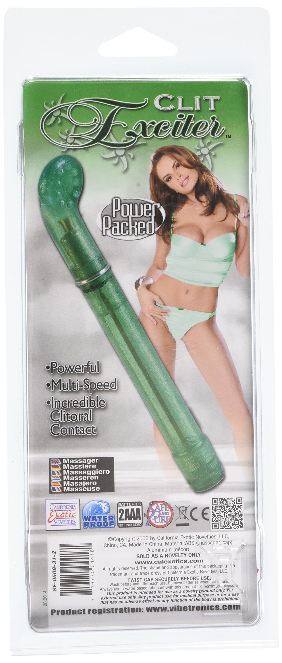California Exotics Clit Exciter Vibrator, Green