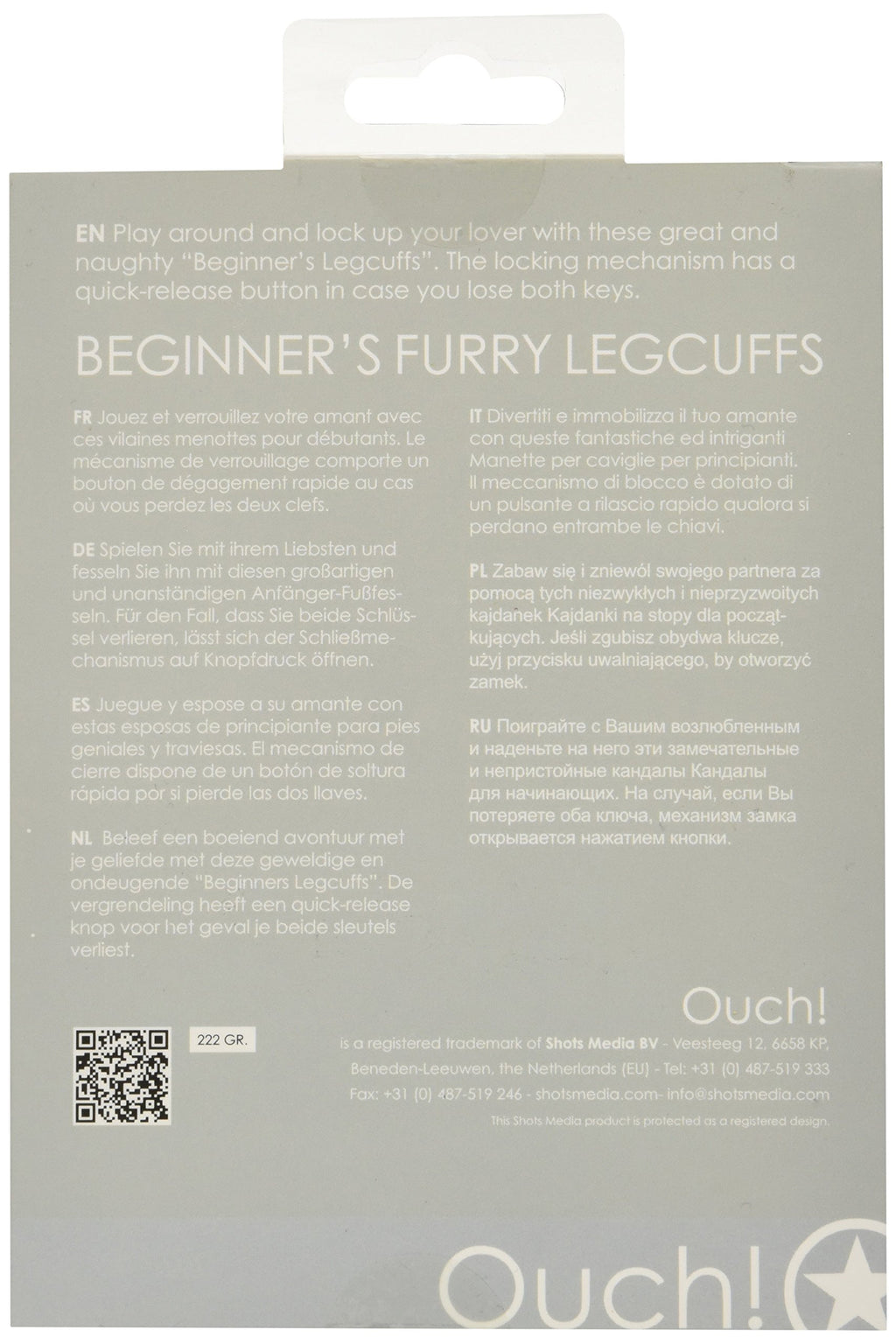 Ouch Beginners Legcuffs Furry  White