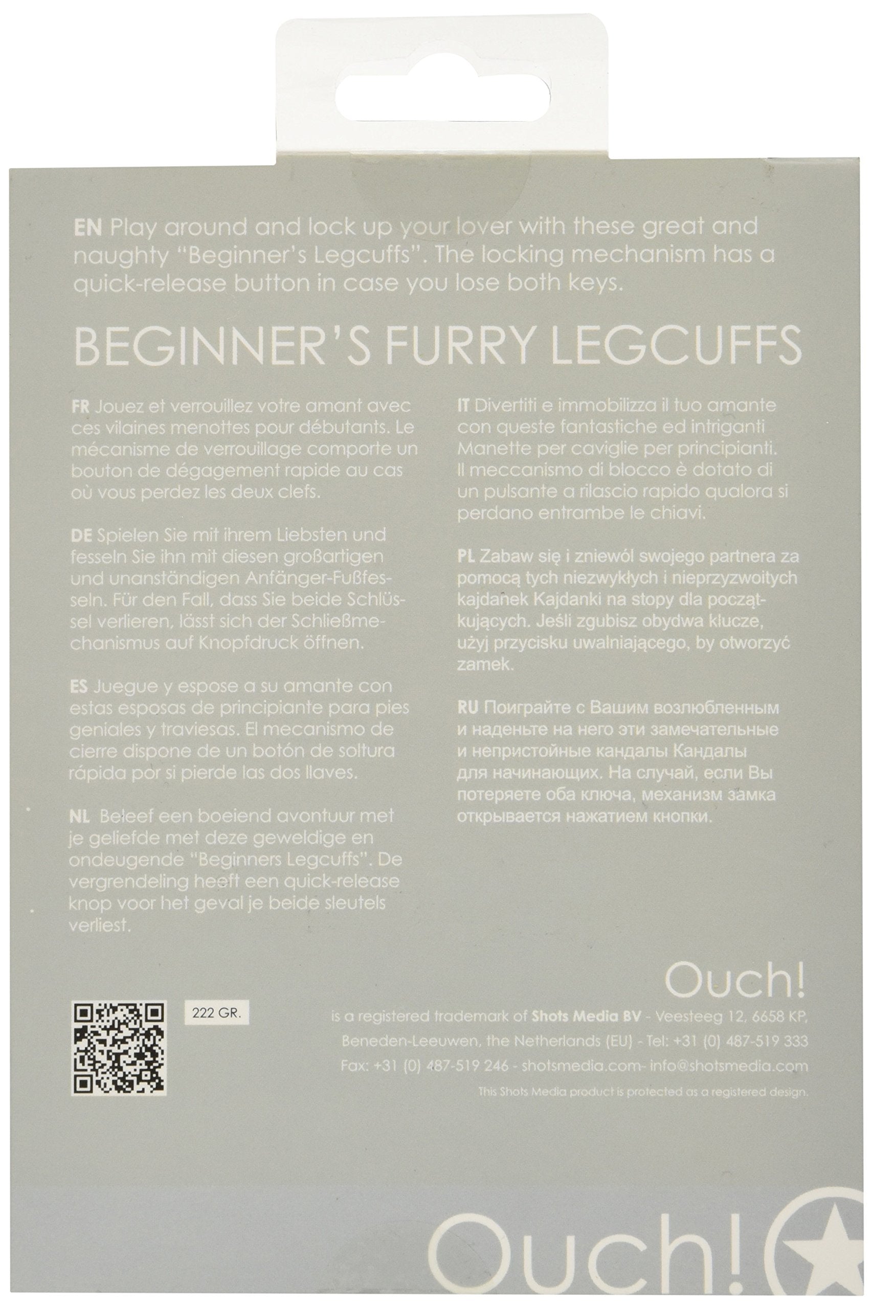 Ouch Beginners Legcuffs Furry  White