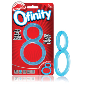 Screaming O Ofinity Cock Ring, Blue - Double Cock Ring - Penis Ring, Stretchy, Comfortable Pleasure Ring - Couple Sex Toys, Dick