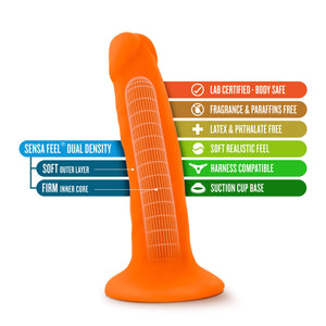 Blush Novelties Neo 6'' Realistic Dildo - Sensa Feel Soft Dual Density Slim 1.25'' Thick Shaft, Anal Pegging Strap On Compatible