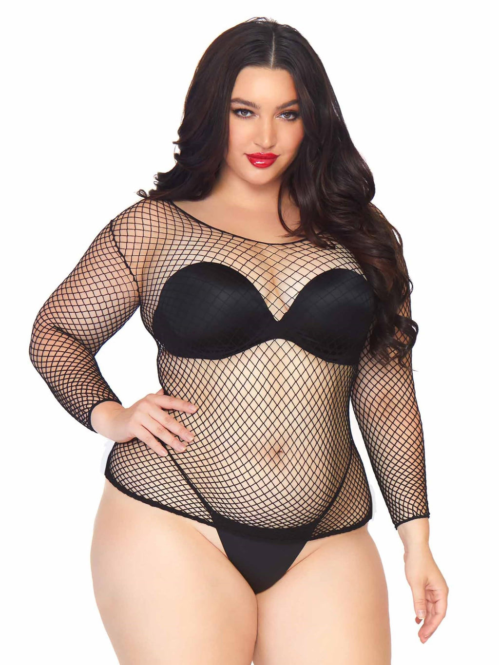 Leg Avenue Spandex Long Sleeved Industria Black Color