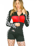 Beautys Love Black Speed Race Car Driver Halloween Costume Jumper for adult woman Talladega Nights Costume in extra large size