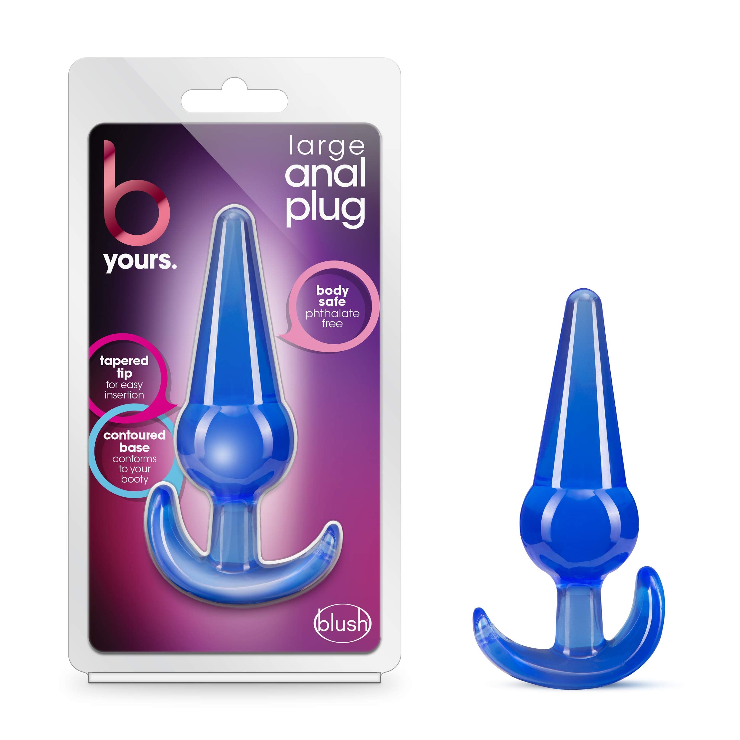 Blush Novelties B Yours Large Tapered See Through Soft Flexible Comfortable Bulb Butt Plug - Smooth Easy Insertion Intermediate 