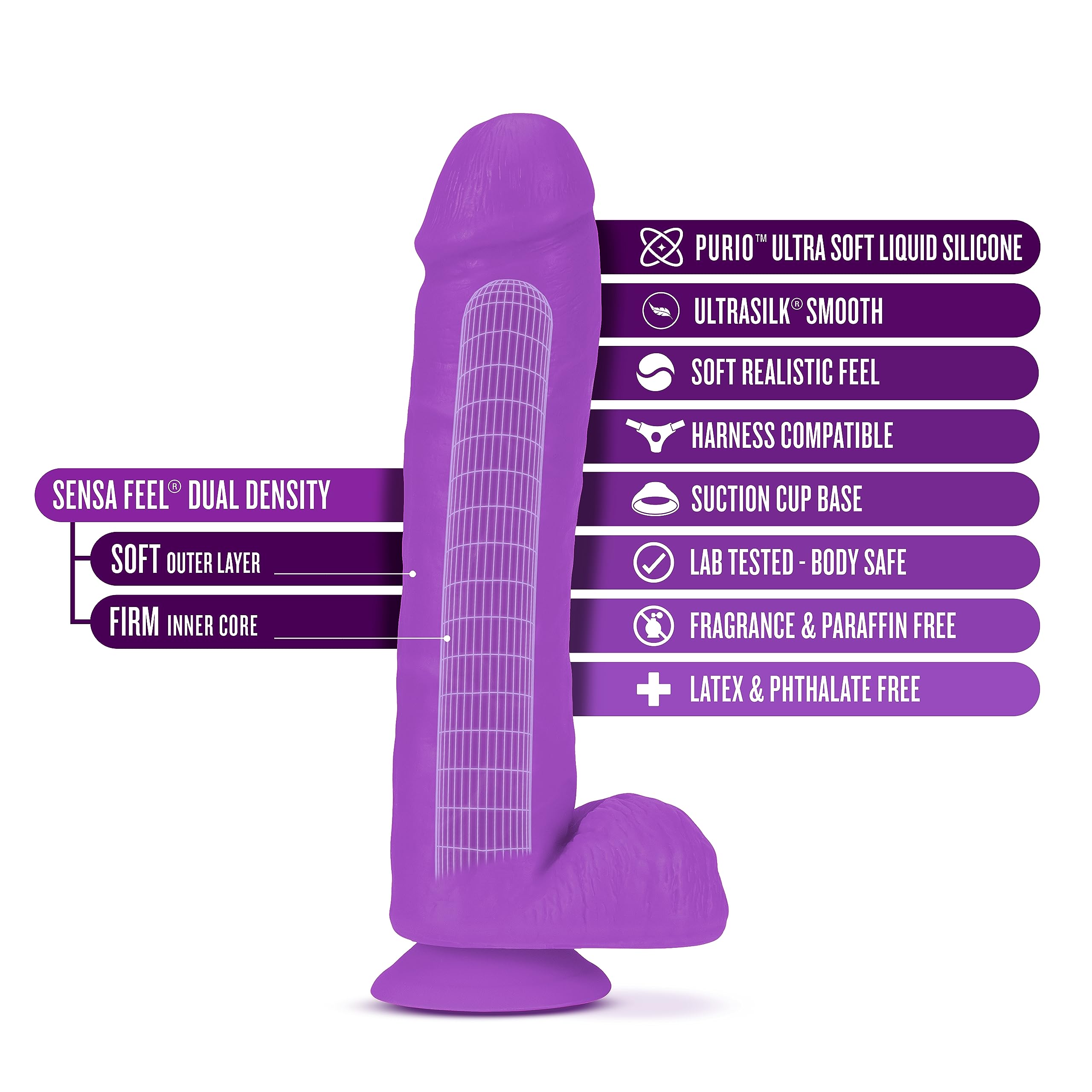 Neo Elite - 11 Inch Silicone Neon Purple