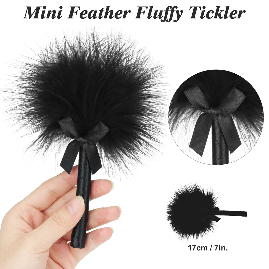 Sex Bondage BDSM Kit, Basic Restraints Set Toys for Adults Couples - Ball Gag for Mouth, Feather Tickler, Blindfolds for Sex Pla