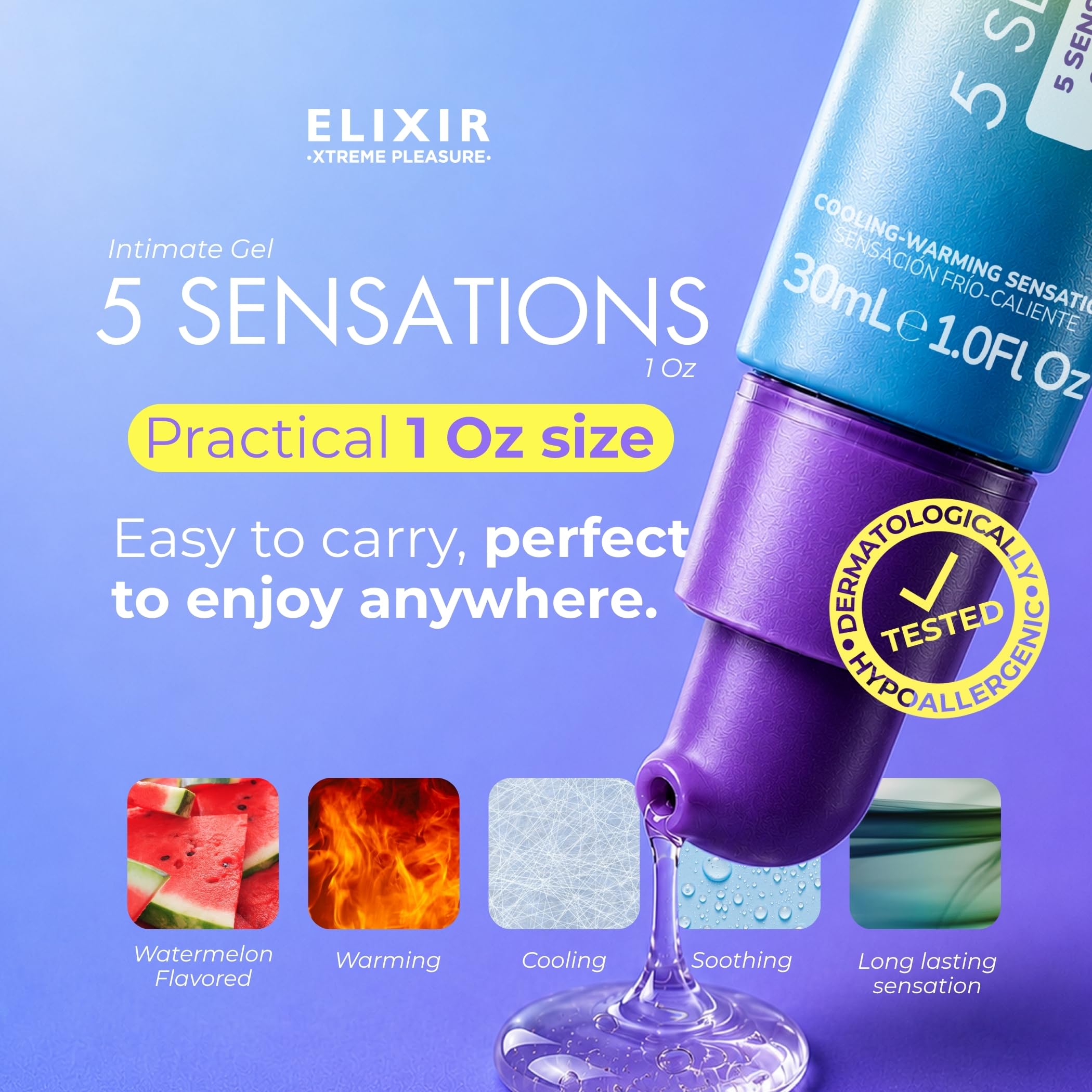 Elixir 5 Sensations Intimate Gel 1 oz.