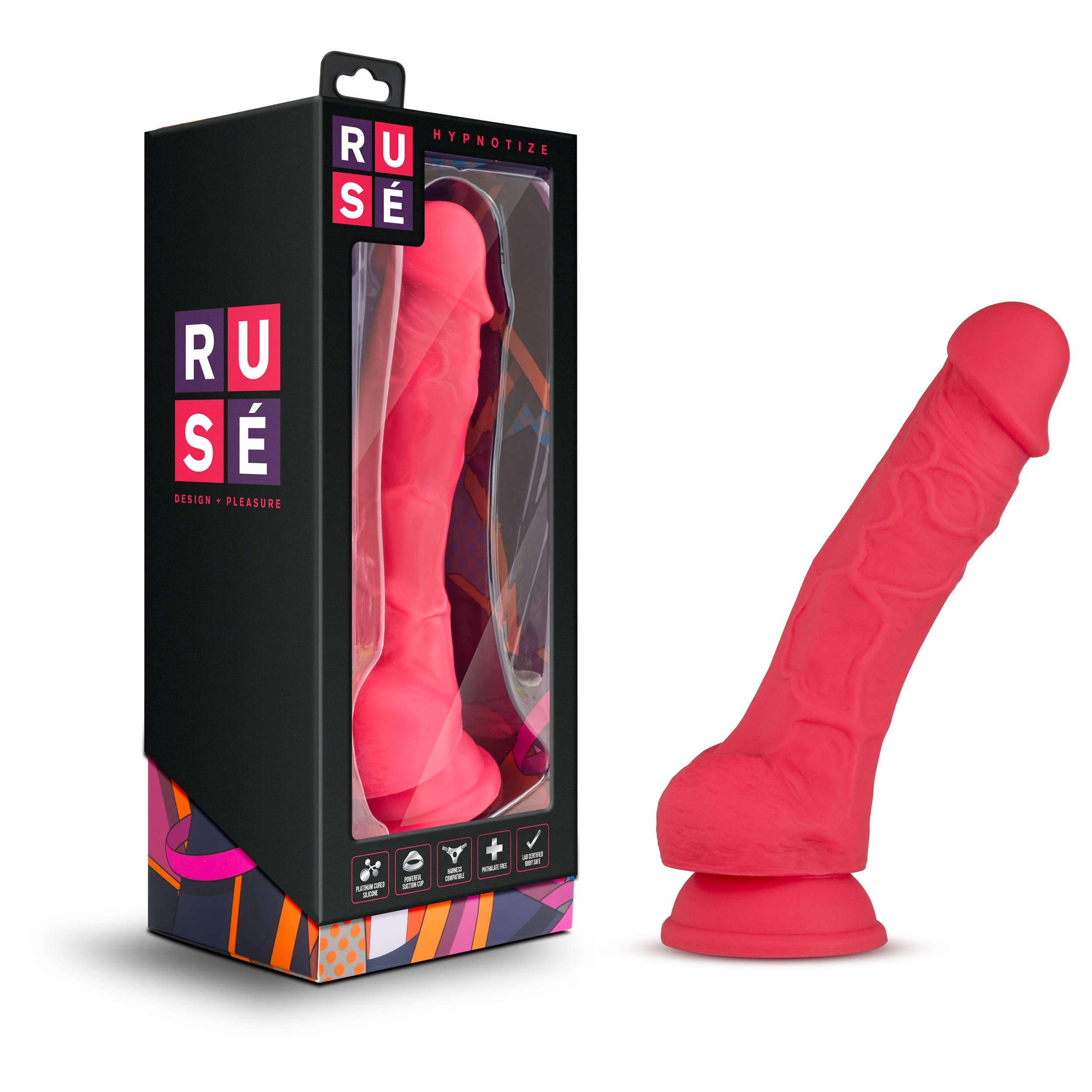Blush Ruse 7.5 Inch Dual-Density Silicone Dildo for Beginners - Suction-Cup & Strap-On Harness Compatible - Realistic Girthy Pen