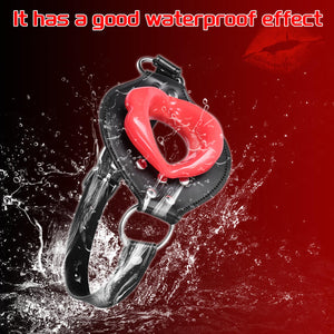Kutocesy Open Mouth Gag Big Red Lips Ballgag Adjustable Leather Head Harness BDSM Erotic Toy Sex Accessories for Adults Couples