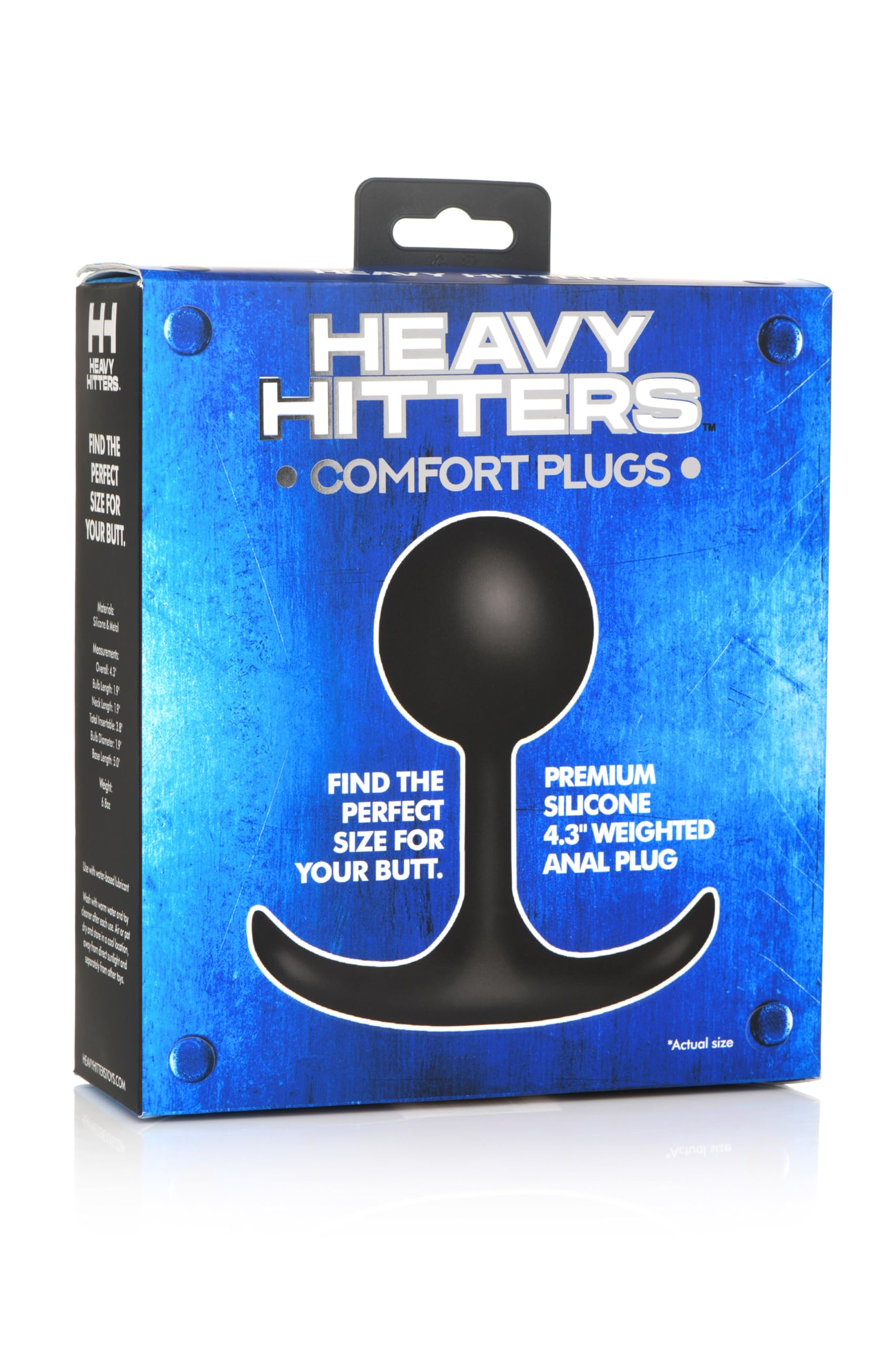 HEAVY HITTERS Premium Silicone Weighted Anal Plug for Men Women & Couples. Long Wear Comfort Butt Plug Sex Toy. Weighted Core wi