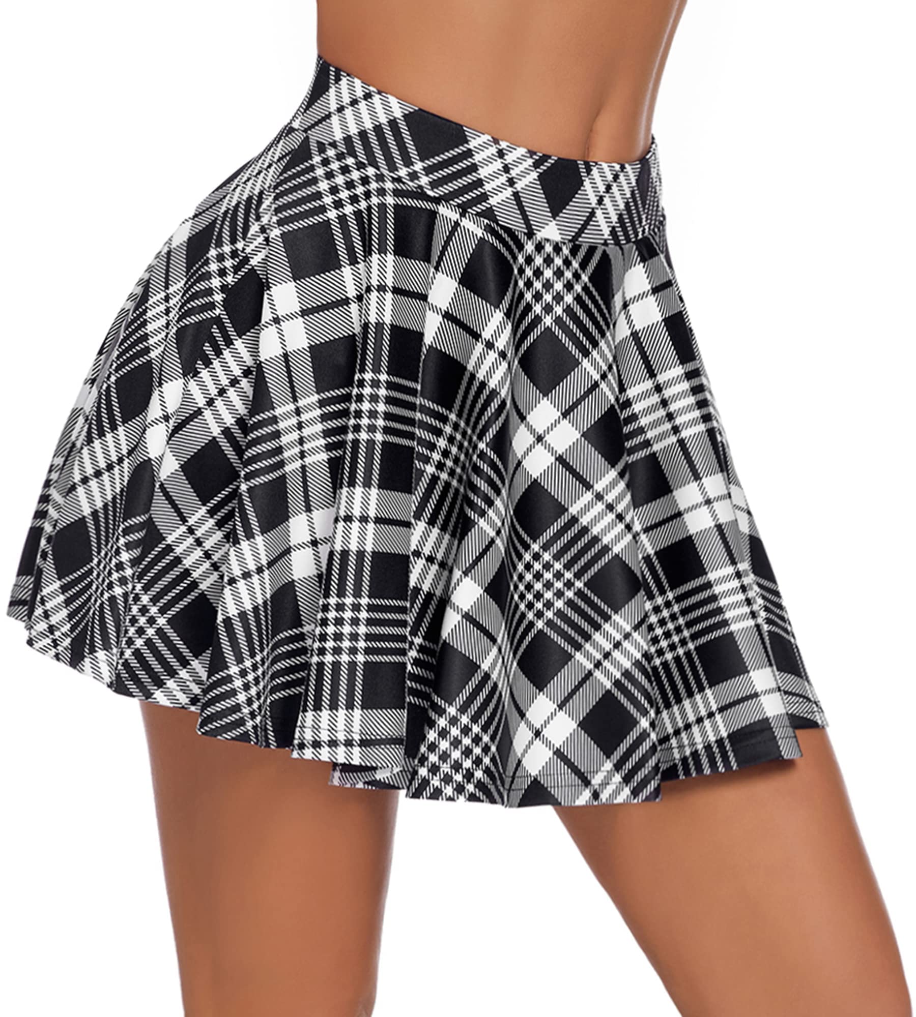 Avidlove Lingerie for Women Sexy Pleated Mini Skirt Schoolgirl Costume Plaid Short A-Line Skirts