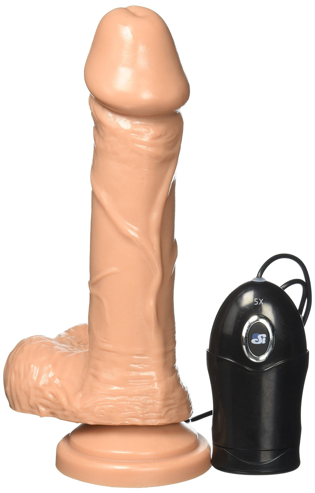 Si Novelties Cock with Balls  Egg and Suction  Brown  7 Inch  16 Ounce