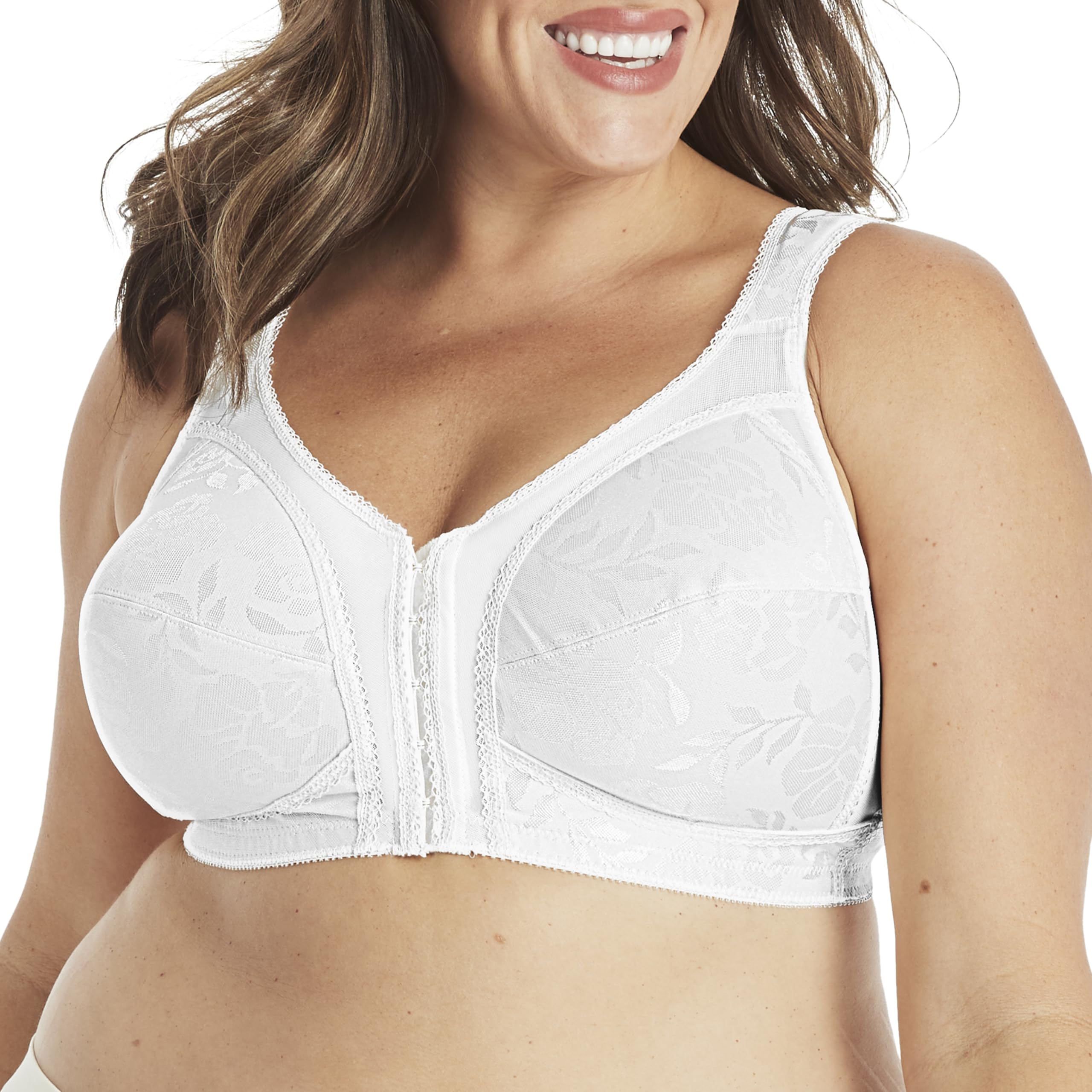 Playtex womens 18 Hour Front-close Wirefree W/ Flex Back Us4695 Bras, White, 42DDD US