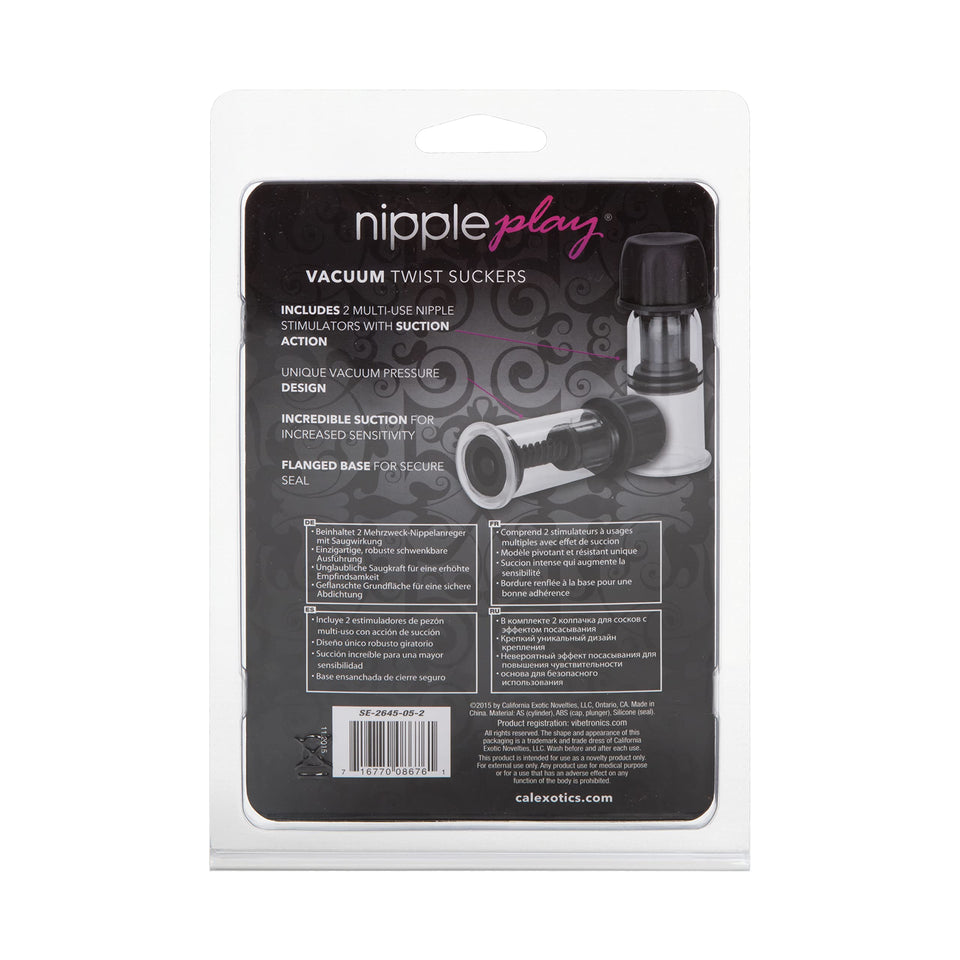 Calexotics Novelties Nipple Play Vacuum Twist Suckers, Black/Clear
