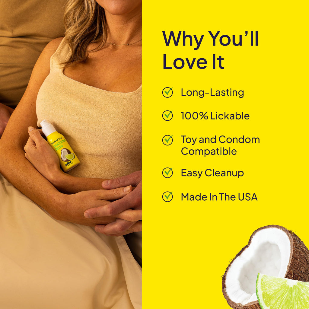 Hello Cake Coconut Lime Flavored Personal Lubricant - Water-Based Lube - No Aftertaste, Easy Clean-Up - Vegan, Sugar-Free, Glute