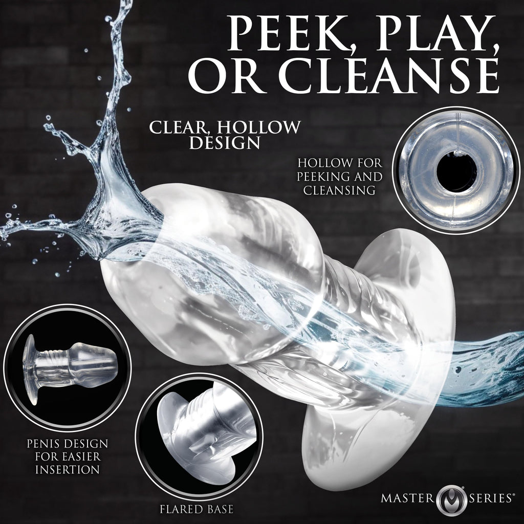 Master Series Dicked Clear Hollow Plug M